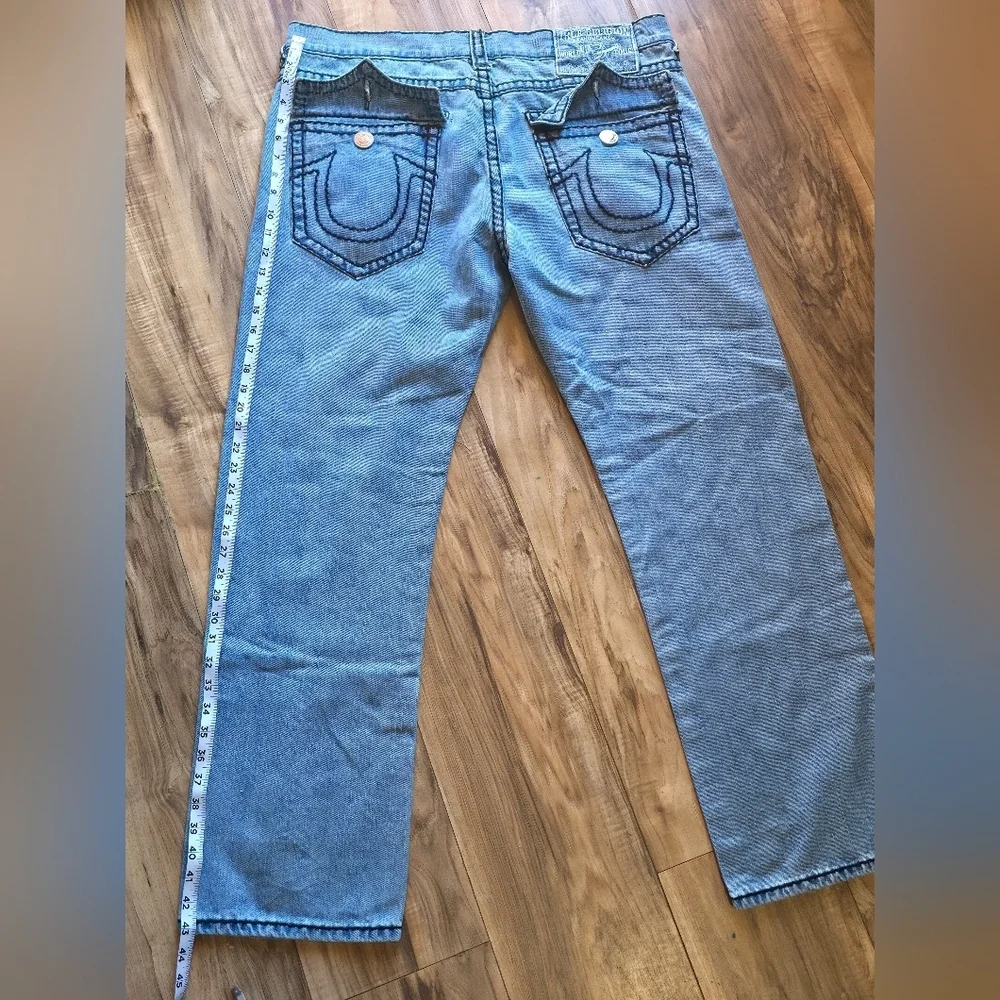 True Religion Men's Light Blue Straight Jeans